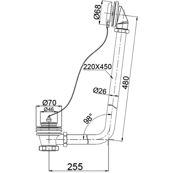 слив-перелив для ванны belbagno bb567-ovf-brn