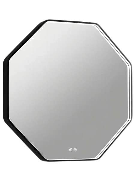 зеркало в ванную с подсветкой esbano es-3311xd 80x80 см для ванной комнаты восьмигранное, со встроенной led подсветкой с регулировкой цветовой температуры, с подогревом полотна (антизапотеванием), с сенсорным выключателем