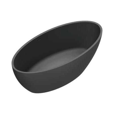 ванна catalano solid 7239010022 из искуственного камня, отдельностоящая, 165x80 см, solidtech, черная матовая