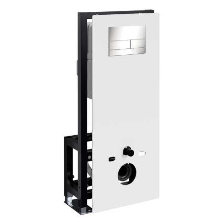 Система инсталляции для унитазов WasserKraft Glan 66TLT.010.ME.WH.BN04 с кнопкой смыва, цвет никель