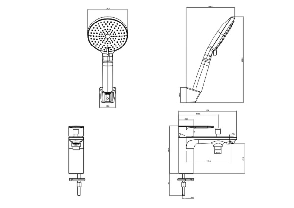 смеситель на борт ванны aquatek ника aq1844mb цвет черный матовый