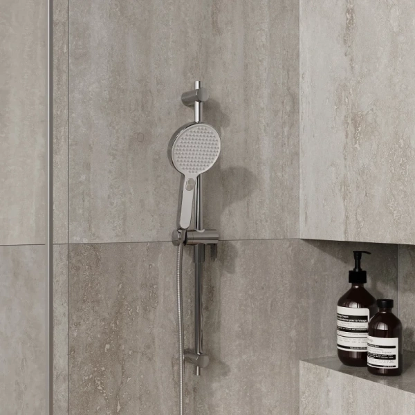 лейка для душа iddis esper esp3fcri18 круглая, хром с белым