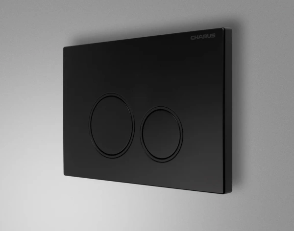 клавиша для инсталляции charus spazio fp.330.dw.02 для унитаза, пластик, черный матовый