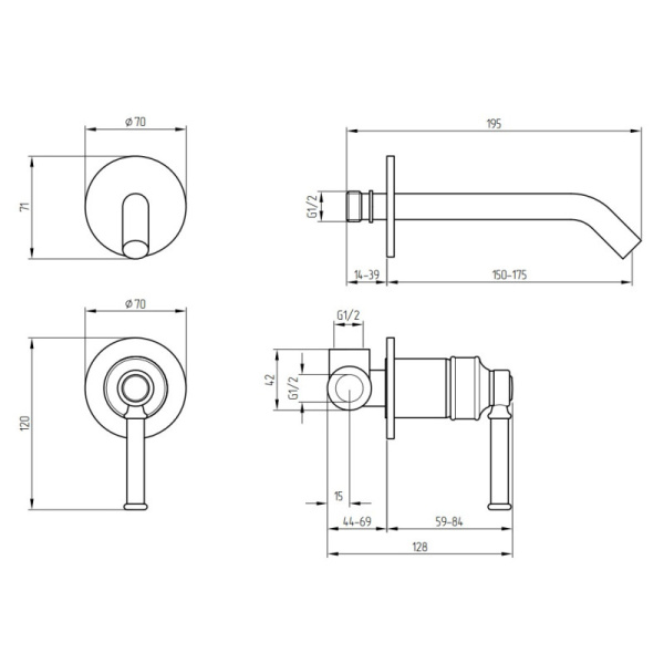 смеситель для раковины migliore ermitage mini 30205 золото