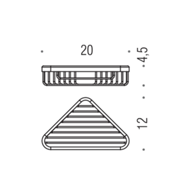 Угловая металлическая полочка 20.5x12x4.5 см Colombo Design Basic B2732.NM, чёрный матовый