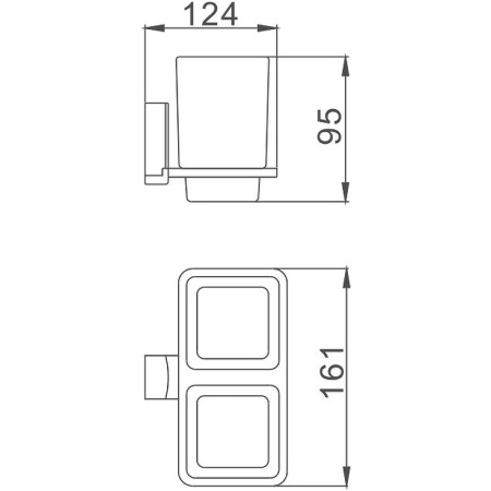 стакан для зубных щеток haiba hb8808 двойной, цвет хром