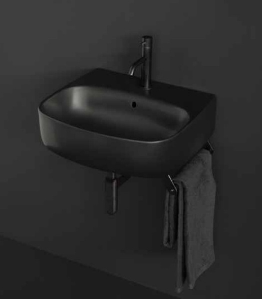 раковина подвесная/накладная kerasan nolita 50х45 см, черный матовый
